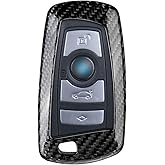 Real Glass Fiber Key Fob Cover Compatible with BMW, T-carbon Key Fob Protecetor Compatible with BMW 1 2 3 3GT 4 5 5GT 6 7 Series, X3 X4 M2 M3 M4 M5 M6 2009-2020 Key Pouches(Silver Black)
