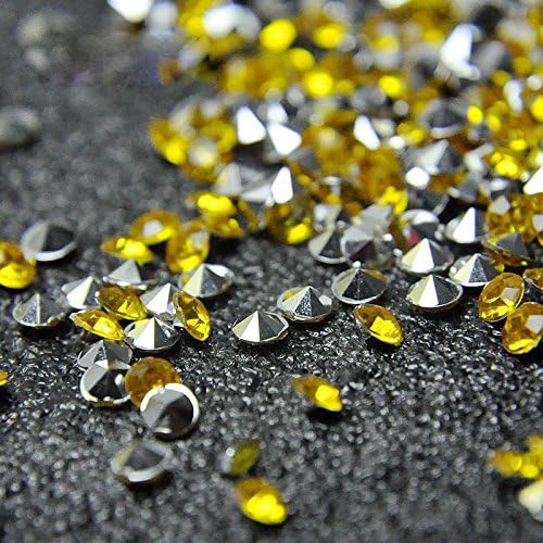 Regubi 2mm Pack of 20000 Clear Decorative Wedding Table Scatter Crystals for 6-8 Tables, Make Wedding Days more Magic with the Acrylic Gem Confetti (yellow)