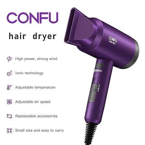 Ionic Hair Dryer 1600W,Portable Lightweight Fast Drying Hairdryer