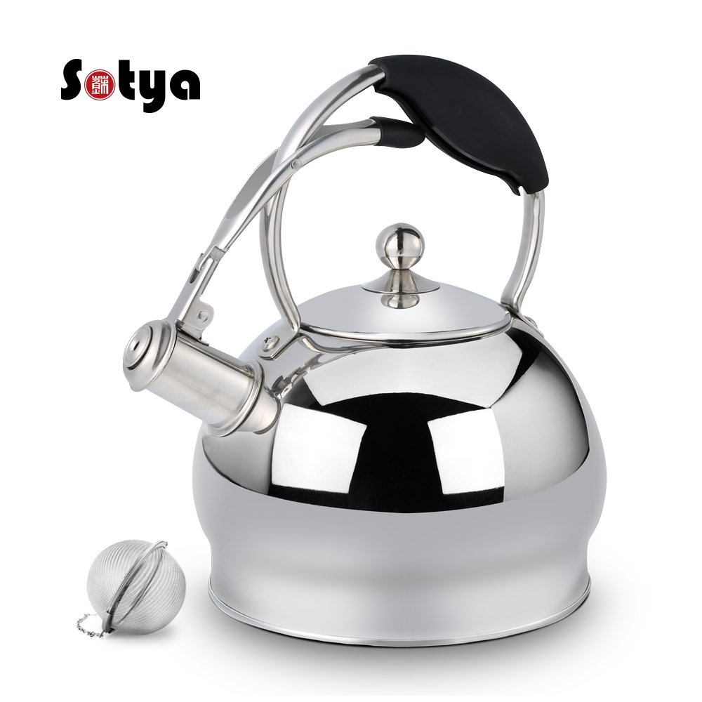 Sotya whistling silver stainless steel tea kettle teapot stovetop