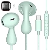 USB C Headphones for Samsung S24 Ultra S23 FE, Type C Earphones with Microphone HiFi Stereo Wired Earbuds Corded in Ear Bud f