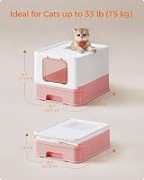 Feandrea Hidden Cat Litter Box with Hood Slide-Out Tray 15 kg Capacity view 8