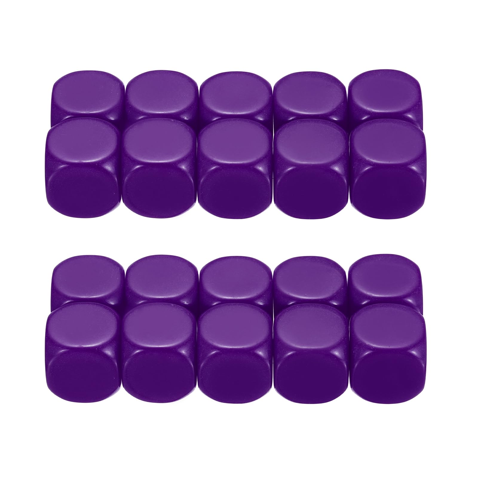 PATIKIL 16mm Acrylic Dice Blank, 20 Pcs Standard Game Dice Rounded Corner Blank with Smoothed Surface Six Sided for Board Games Teaching, Purple