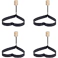 HIC Kitchen Non-Stick Egg and Pancake Cooking Rings, Heart Shaped, Non-Stick Carbon Steel; PFOA and BPA Free, Set of 4