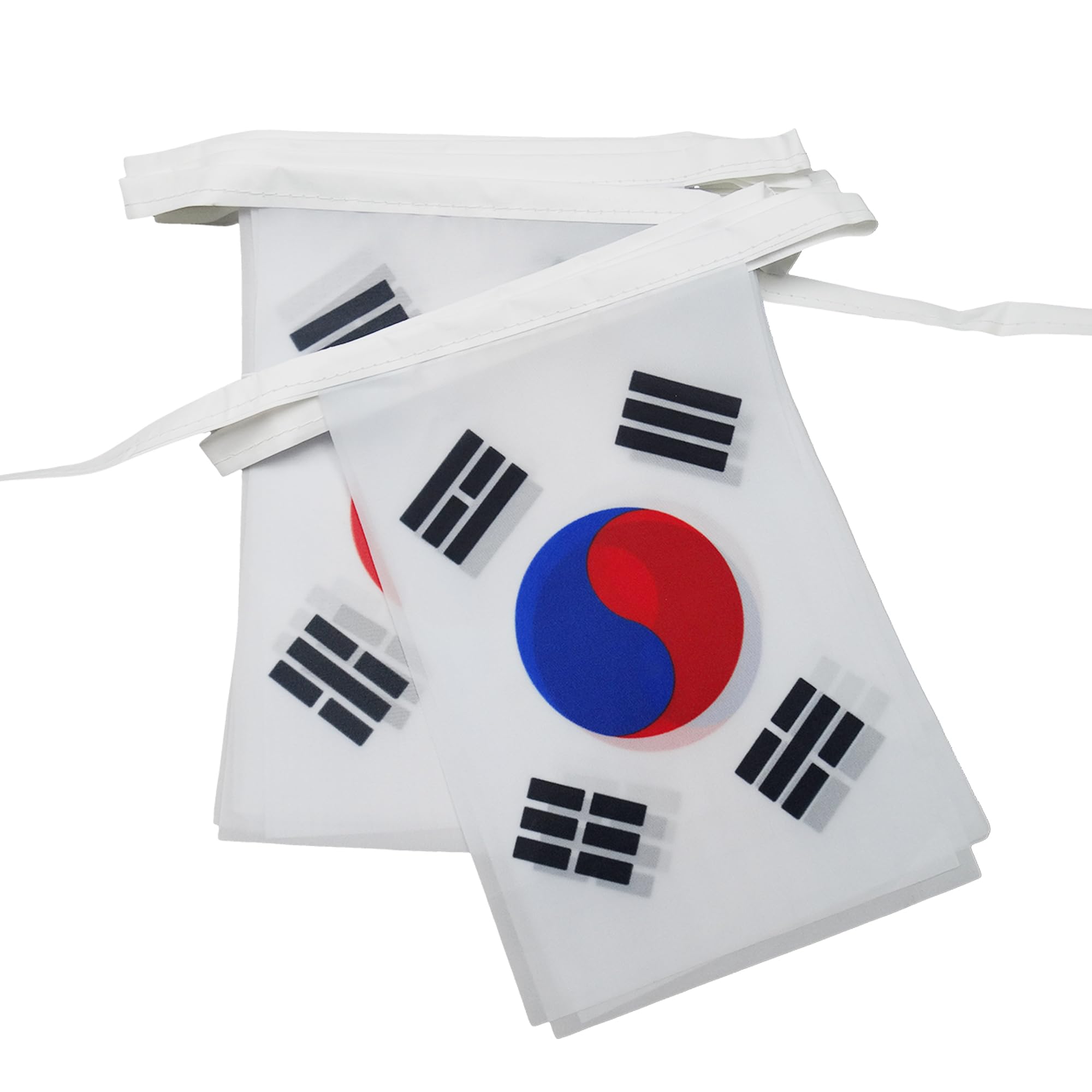 AZ FLAG South Korea Bunting Flag, 20 Ft Garland with 20 Small South Korean Flags 8'' x 6'', 100% Polyester String Pennant, 6 meters — image 1