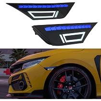 LED White Halo Projector Fog Lights For 2016-19 Honda Civic | Angel Eyes Ring Pair