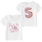 GLIGLITTR Birthday Girl Shirt Toddler Baby Girls 1st 2nd 3rd 4th 5th Bday Outfit Sweet Donut One Two Three Four Five Tee Tops