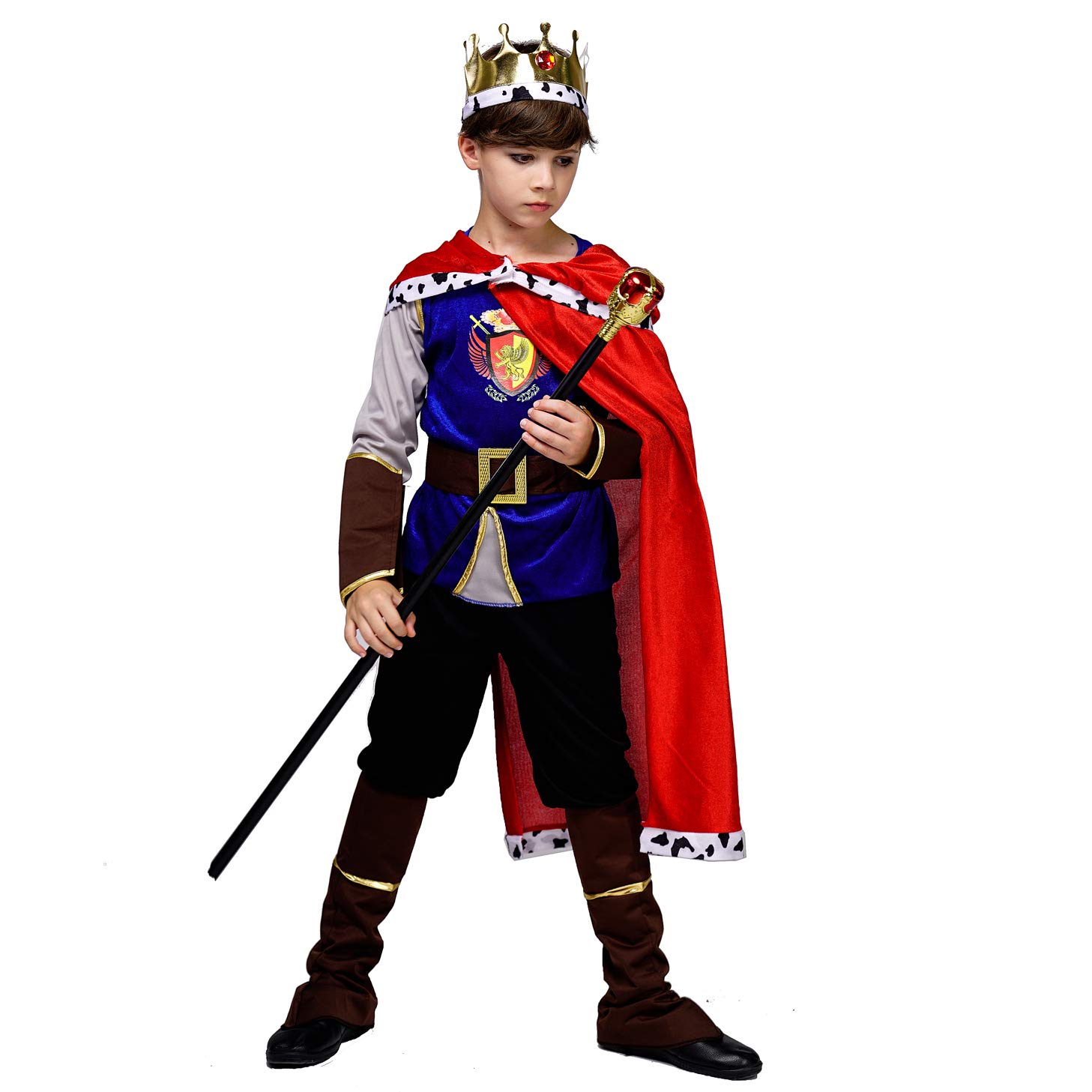 SEA HARE Boy's Deluxe Medieval King Fancy Dress Costume (L:10-12Years)