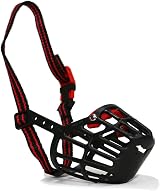 Ancol Plastic Muzzle Black Red Size 5 22x8.5cm Basket Style