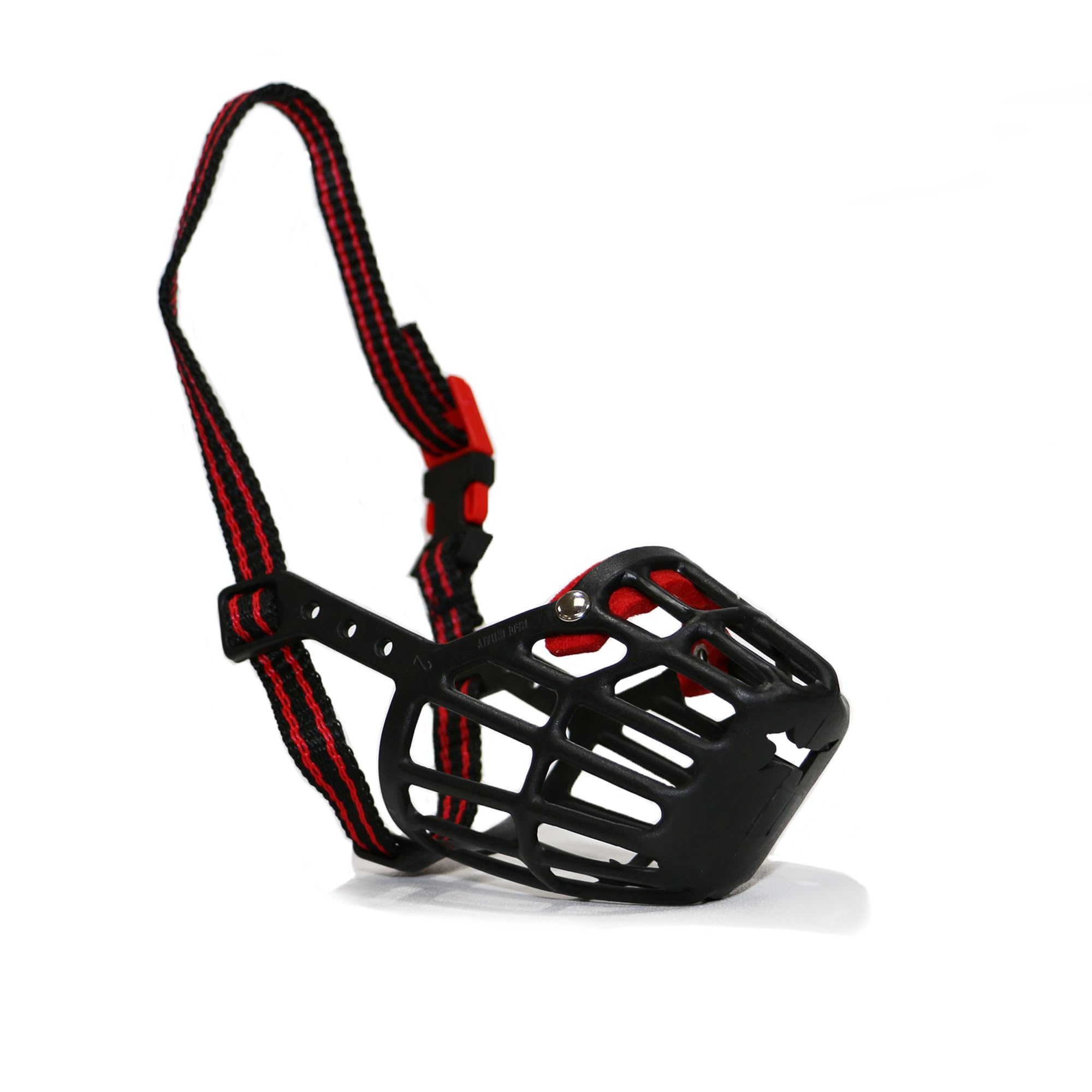 Ancol Plastic Muzzle Black/Red Size 5 22x8.5cm