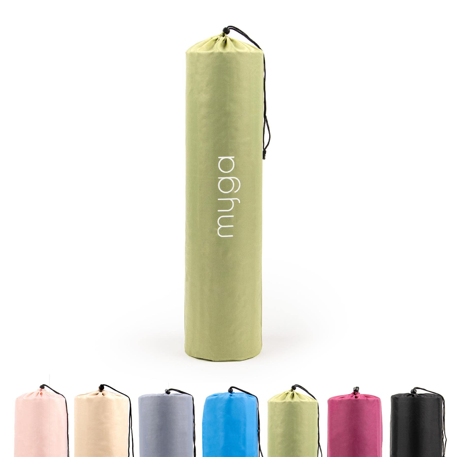 Myga Yoga Mat Bag - Compact Carry Bag for Yoga, Pilates, Fitness & Exercise Mat with Adjustable Strap for Women & Men - Lightweight Waterproof Travel Bag for Home Gym and Studio - Green