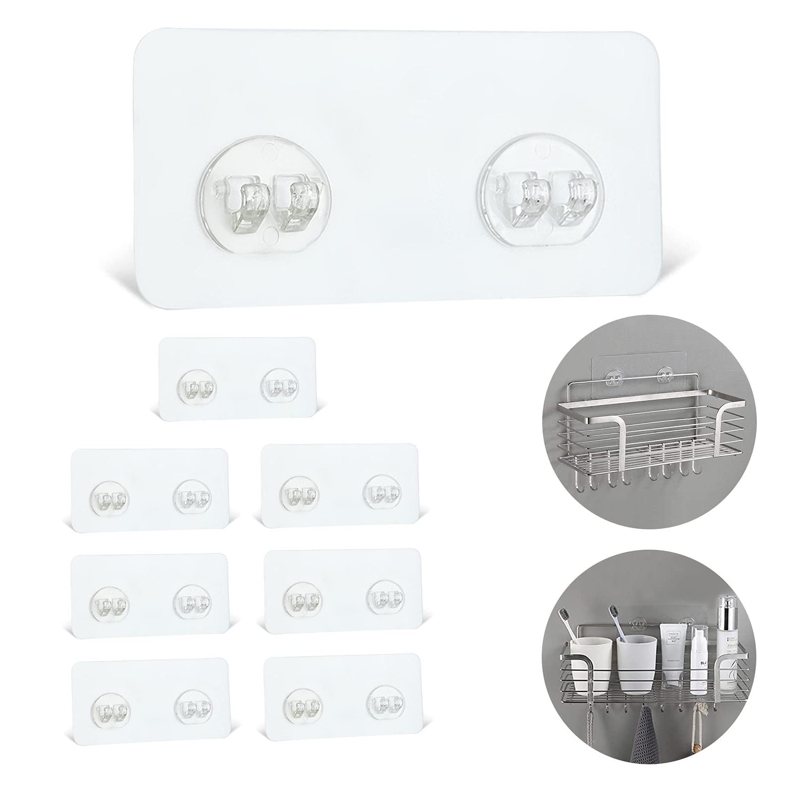 8 Pack Shower Caddy Adhesive Hooks
