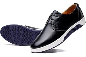 konhill Men's Casual Oxford Shoes - Breathable Dress Shoes Loafers Lace-up Flat Sneakers