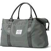 Travel Gym Bag for Women, LANBX Tote Bag Carry on Luggage Sport Duffle Weekender Overnight Bags with Wet Pocket (B-Olive Green)