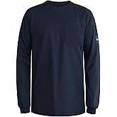 Uno Mejor FR Shirts for Men 5.5OZ Welding Shirt, 100% C Flame Resistant Welding Jacket, Men's Fire Retardant FR Clothing for Men, Durable Welding Gear for Safety Work, Navy-YL XL