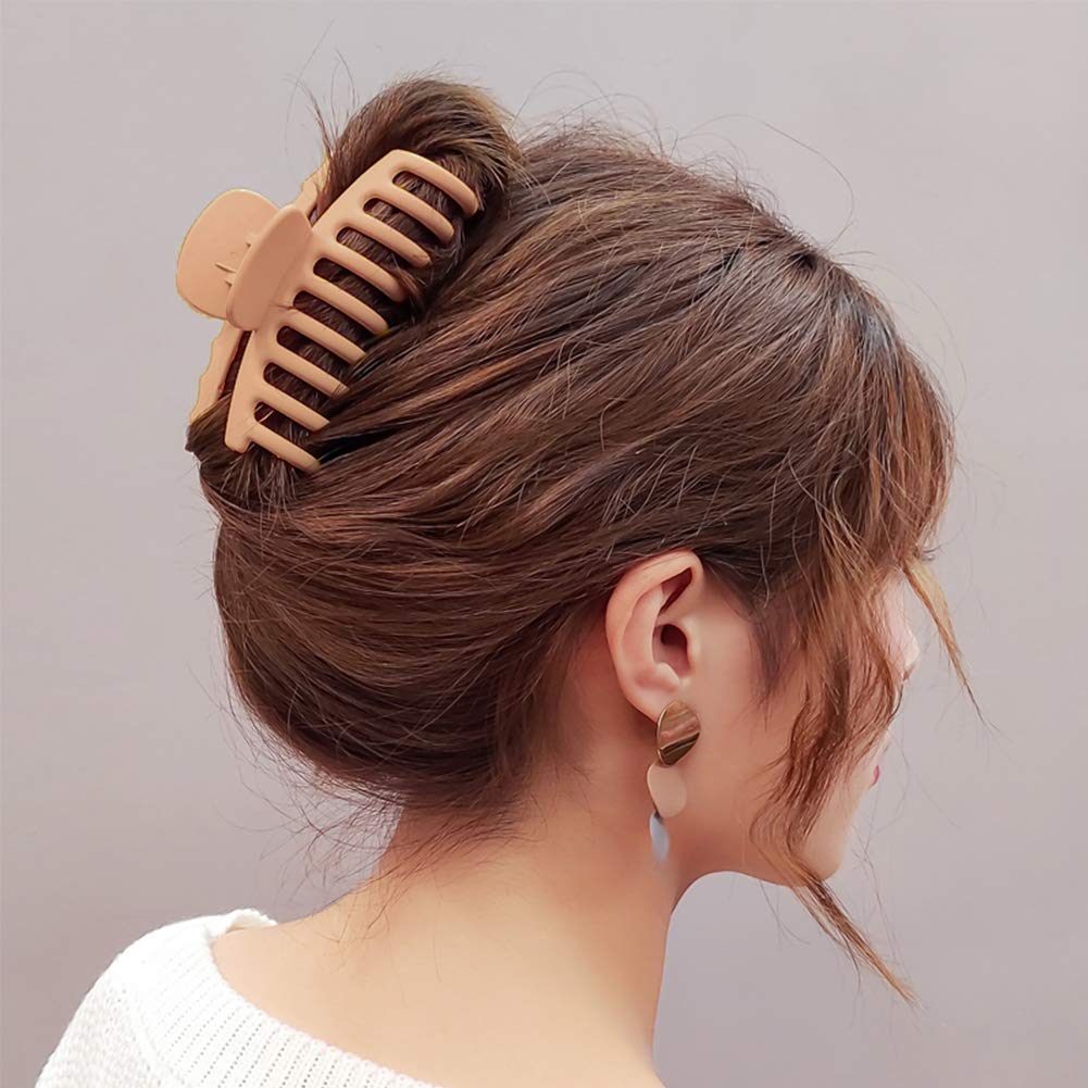 TOCESS Big Hair Claw Clips 4 Inch Nonslip Large Claw Clip for Women and Girls Thin Hair, Strong Hold Hair Clips for Thick Hair, 4 Color Available (4 Packs) : Beauty