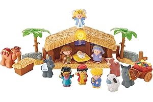 Fisher-Price Little People Deluxe Christmas Story, Nativity Playset With Light, Music and Figures for Toddlers Ages 1 and Up
