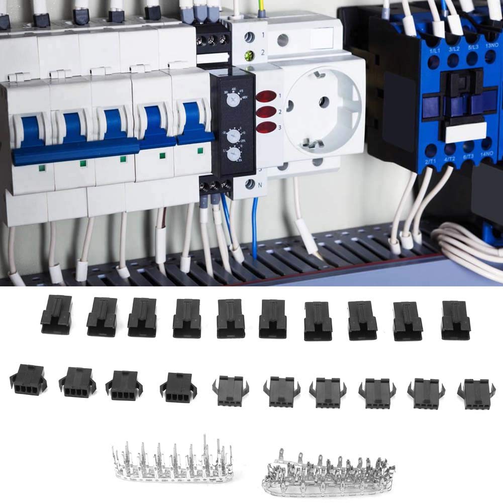 Male Female Wire Jumper Pin Header Connector Housing Kit,100Pcs SM Plug 4 Pin Connector JST-2.54mm