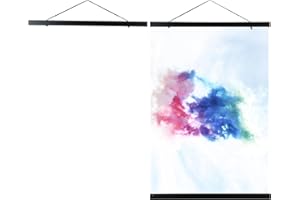 MEDOG Magnetic Poster Frame Hanger, 16x20 16x24 16x22 16x16 Magnet Canvas Artwork Print Hanger Frames Hanging Kit, Black,1 Pack