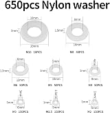 ZWFSDM 650 Pcs Nylon Washers Assorted M2/M2.5/M3/M4/M5/M6/M8/M10 White view 2