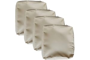 CINNAMONEE Indoor RV Dinette Cushion Covers with Zipper Outdoor Patio Slipcovers for Sofa Couch Love Seat Solid Color Grey Cream 20x22, 4 Count (Pack of 1)