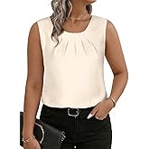 Eytino Women Plus Size Tops Crewneck Sleeveless Dressy Casual Business Office Camisole Blouses 2026 Summer Tank Shirt(1X-5X)