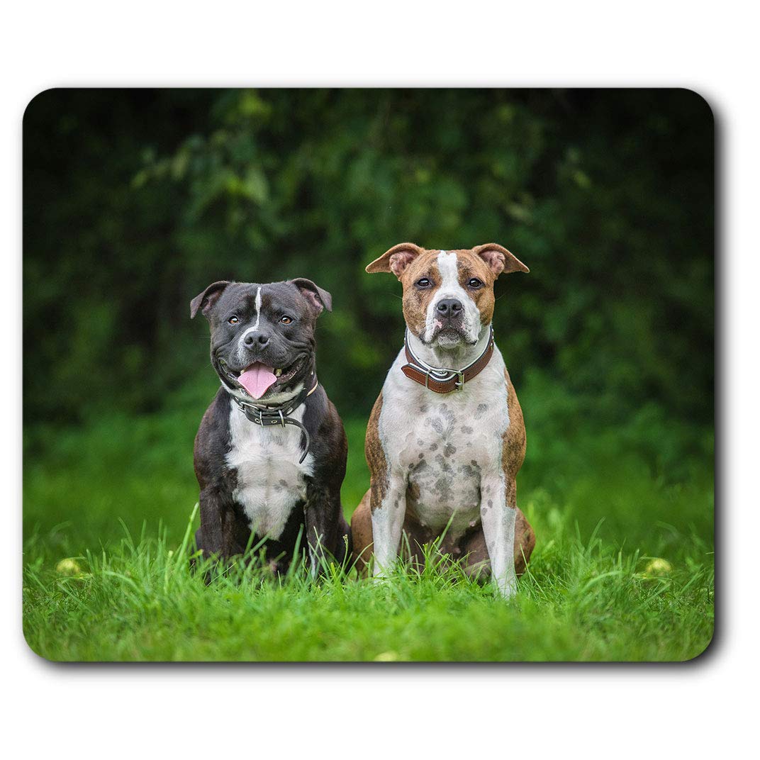 American English Staffordshire Dogs Mouse Mat Pad Computer PC Laptop Gaming Office Home Desk Accessory Gadget 12372