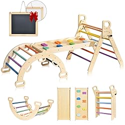 BlueWood Pikler Triangle Set, 7-in-1 Foldable