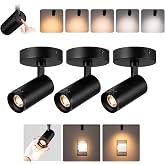 mirrea 5-Color Zoomable Indoor Spot Lights,LED Ceiling Spotlight Lighting Fixtures for Room and Hallway,Accent Light for Gallery,Black Directional Lamp for Home,2700-5000K,15&deg;-45&deg;,CRI90+,Pack of 3
