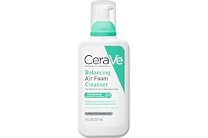 CeraVe Balancing Air Foam Face Wash, Foaming Facial Cleanser For Combination Skin, 8HR Oil Control + 24HR Hydration, Fragrance-Free & Non-Comedogenic, With Glycolysine™ & 3 Essential Ceramides, 8oz