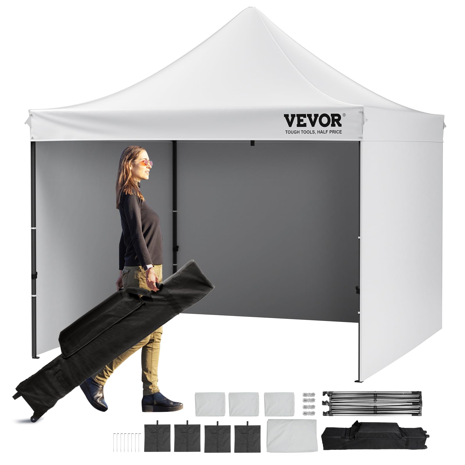 Photo 1 of VEVOR Pop up Canopy with Removable Sidewalls Enclosed Canopy Tent for Outdoor Events (White, 10 * 10ft)