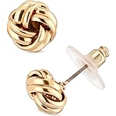 Anne Klein Women's Pierced Earrings Knot Stud, Gold, One Size