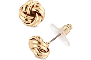 Anne Klein Women's Pierced Earrings Knot Stud, Gold, One Size