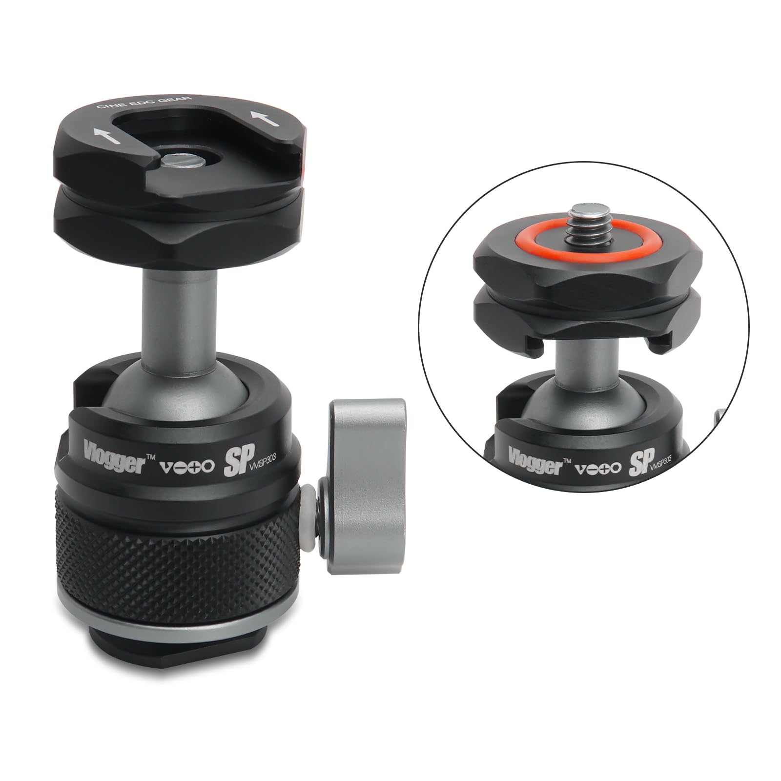 360degree Swivel Quick Release Plate Hot Shoe Mount Adapter with Arca Slotted &1/4 Screw， Multi-function 360 Degree Swivel for Monitor, Microphone,Light,Tripod and Stabilizer