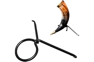 House of Warfare Medieval Hand Forged Iron Horn Stand for Drinking Viking Mead - Display and Decor