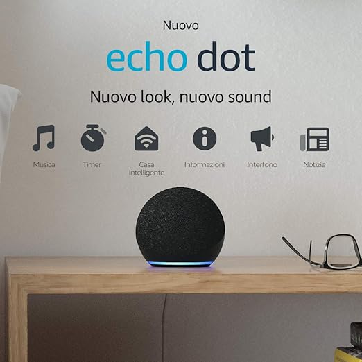 echo dot 4a generazione altoparlante intelligente con alexa antracite
