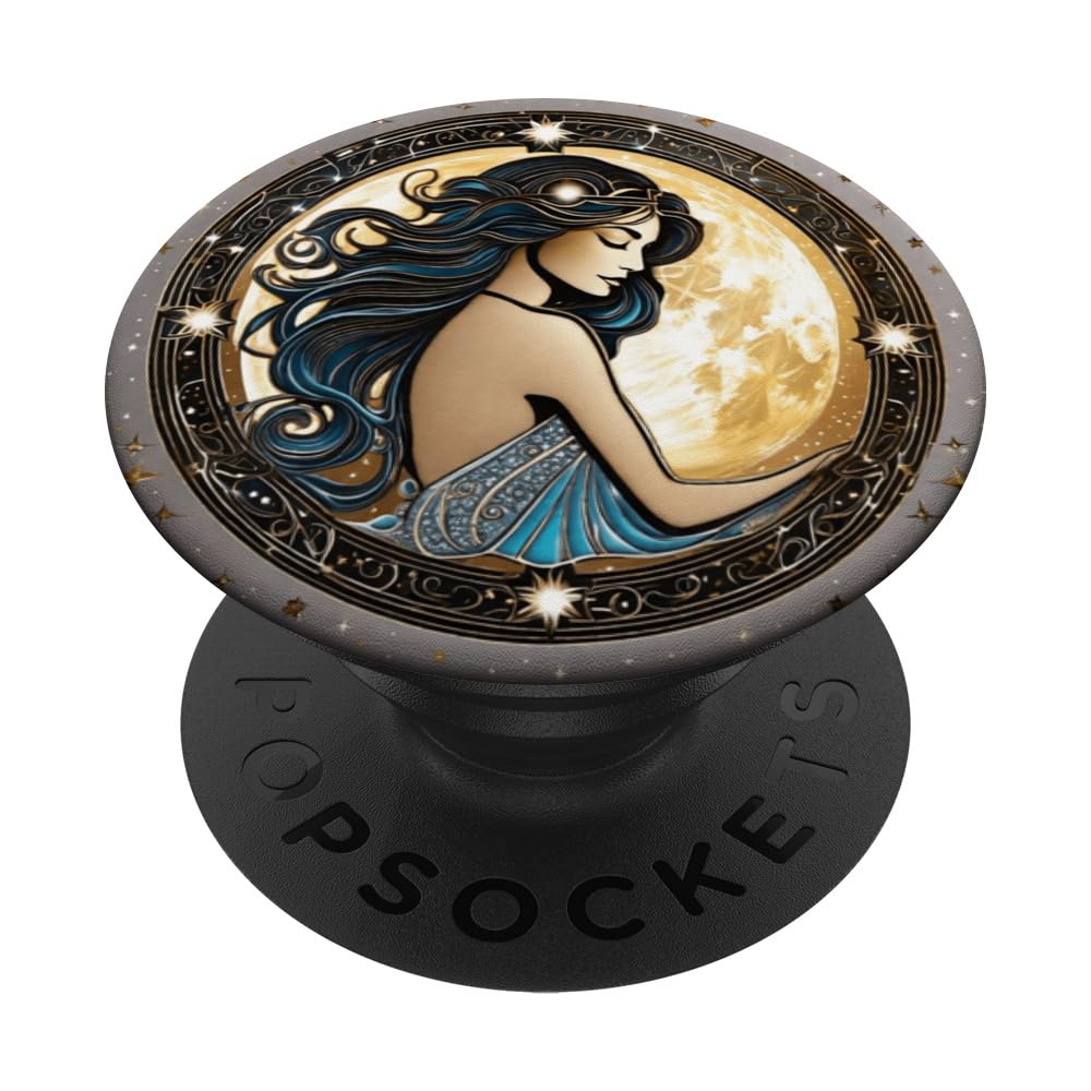 Lunar Vibes Dreamy Moon Magic Spirit Bohemian Wiccan Graphic PopSockets Swappable PopGrip
