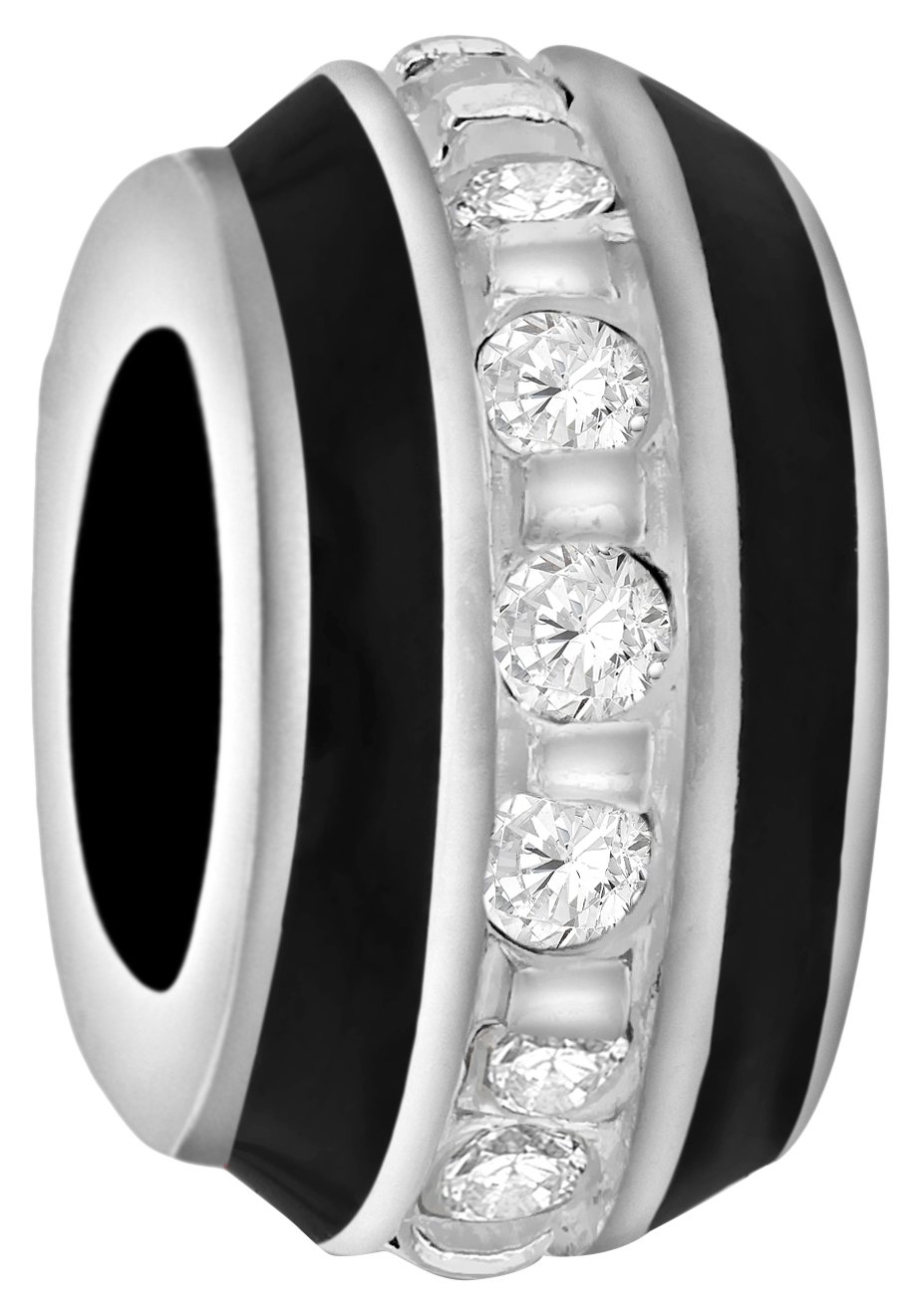 Tuscany Silver Women's Sterling Silver Blue CZ and Enamel Bead