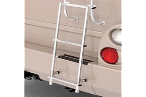 Surco A504L 30" Aluminum Universal RV/Motorhome Mini Ladder Extension - Compatible with all 1" Tube RV/Motorhome Ladders; Easy On/Off; Brite Dipped Polished Finish