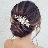 Jeairts Flower Rhinestone Wedding Hair Barrette Silver Floral Bridal Hair Accessories for Women