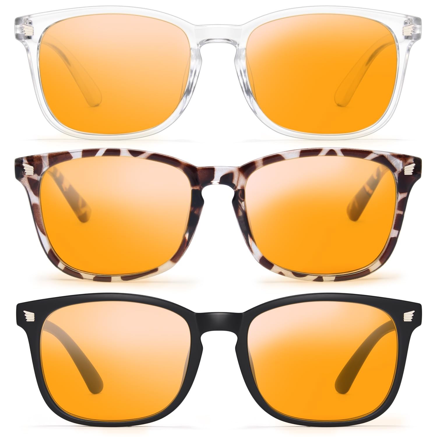 Photo 1 of Gaoye Stylish Blue Light Glasses for Woman - Computer Glasses 99% Blue Light Blocking - Lightweight TR90 Frames - 3 pack