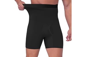 FlyJumper Men's Shaping Shorts High Waist Seamless Tummy Control Shapewear Thigh Slimming Compression for Fitness Gift