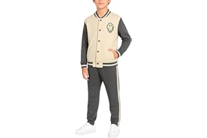 Pro Athlete Boys Sweatsuit Set - 2 Piece Fleece Varsity Jacket and Boys Jogger Sweatpants Set Youth Kids Activewear (8-16)