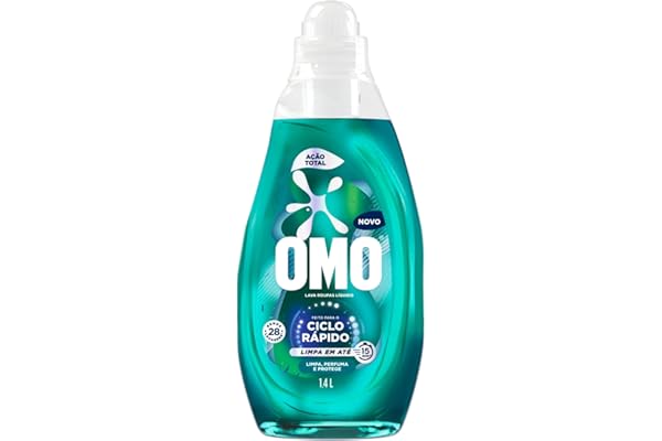 Lava-Roupas Líquido Omo Ciclo Rápido Ação Total Frasco 1,4l