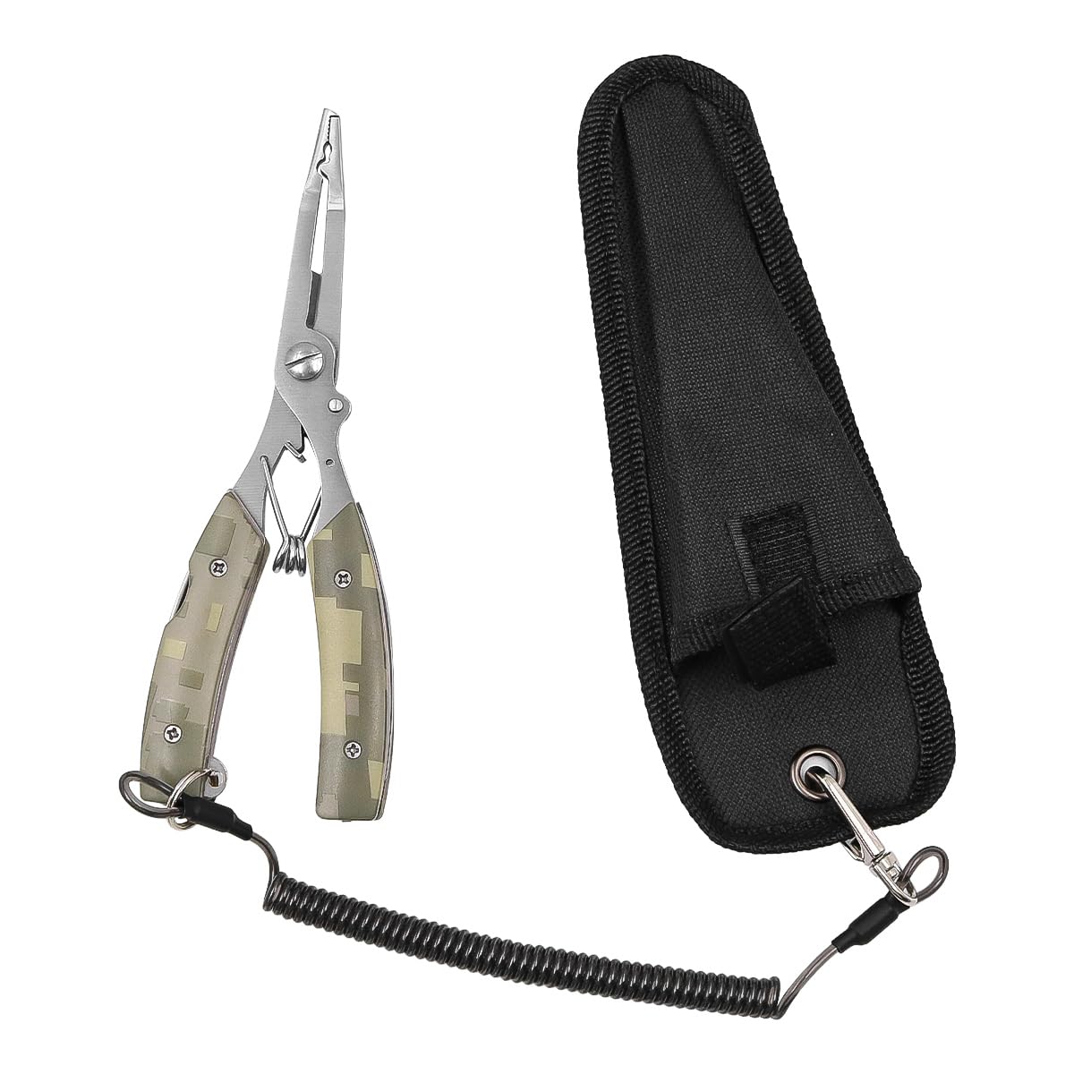 ANCLLO Multi-Functional Lightweight Stainless Steel Fishing Plier Fishing Gear with ABS Handle Line Cutter Hook Remover Tool