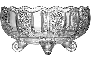 Kecung Vintage Crystal Glass Punch Bowl 3000ml Design Heavy and Sturdy PunchBowl for Centerpiece Table Decorations at Parties