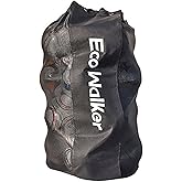 Eco Walker Ball Bag Large Capacity (Holds 16 Soccer Balls) Heavy Duty Mesh Drawstring with Adjustable Shoulder Strap and Thick Handle