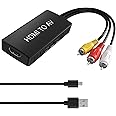HDMI to RCA Converter, HDMI to AV Adapter for Old TV, HDMI RCA Composite Video Converter Supports PAL/NTSC for TV Stick, Roku, Android TV Box, DVD
