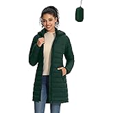 ZMC Packable Women Puffer Coat, Lightweight Water-Resistant Puffer Jacket Detachable Hood Slim-Fit Winter Coat for Women