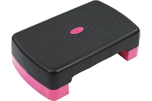Fitvids 18" Workout Aerobic Stepper Step Platform with 2 Risers, Lightweight Portable Step Up Platform Trainer, Adjustable He
